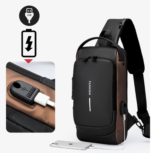 USB Charging Sport Sling Anti-theft Shoulder Bag
