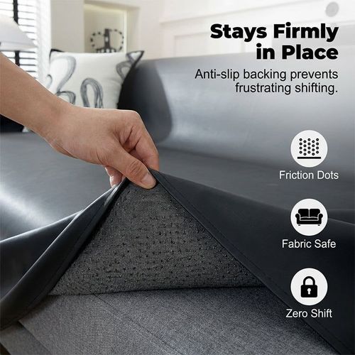 Non-slip faux leather sofa cover