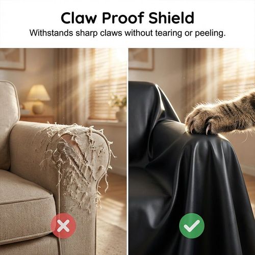 Non-slip faux leather sofa cover
