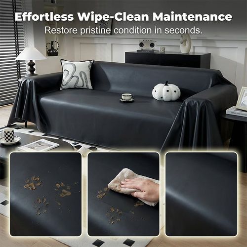 Non-slip faux leather sofa cover