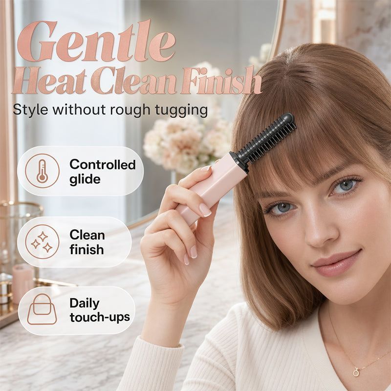 💇 ♀️ Heated bangs comb – 50% OFF! LIMITED OFFER!🔥💖Perfect for styling, straightening and lifting at the roots-Compact