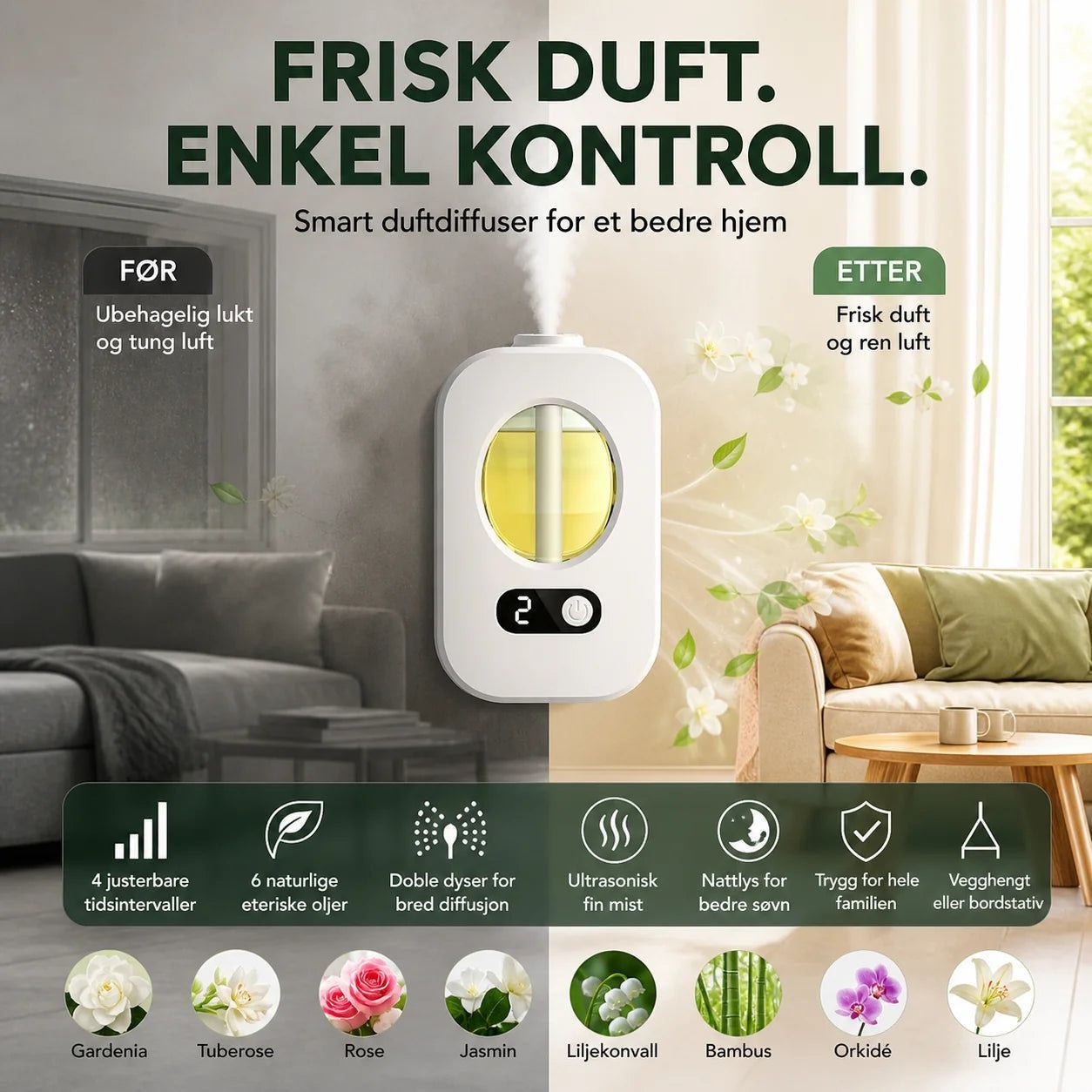 ✨ 50% OFF ✨ 🎶 Automatic Aromatherapy 🌿✨ Diffuser | Ultrasonic Spraying