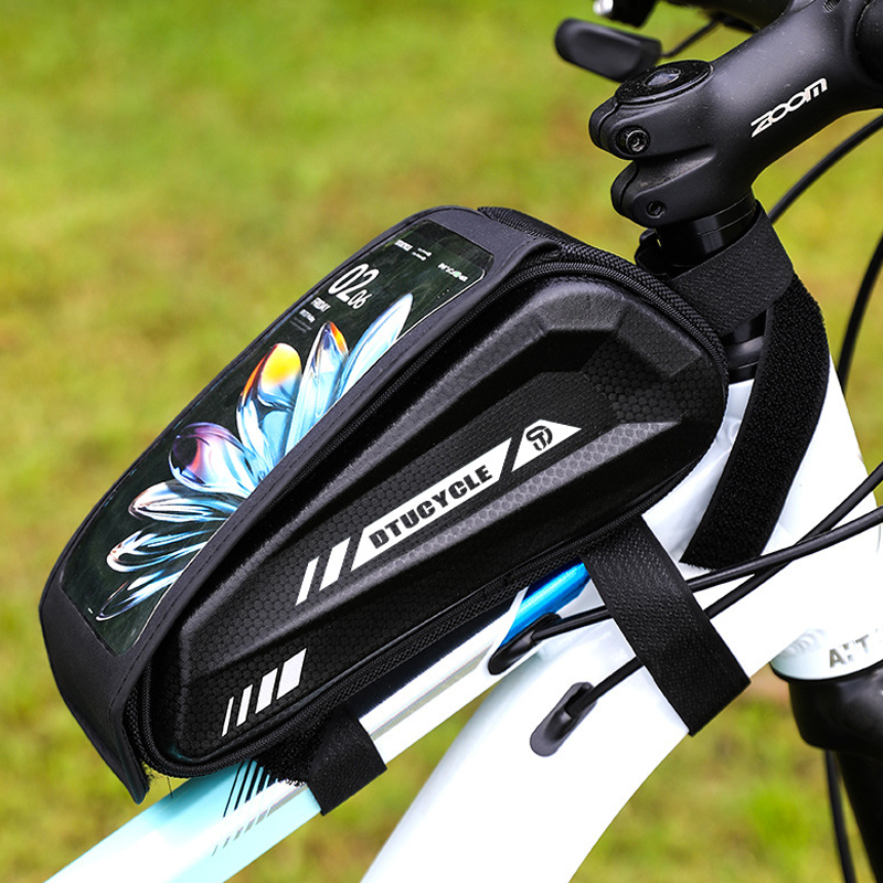 🚴 50% OFF NOW! 💧 Water-Resistant Large Capacity Bicycle Bag – Touch-Sensitive Phone Pouch, Slim Top-Tube Design & Dual Zippers 📱