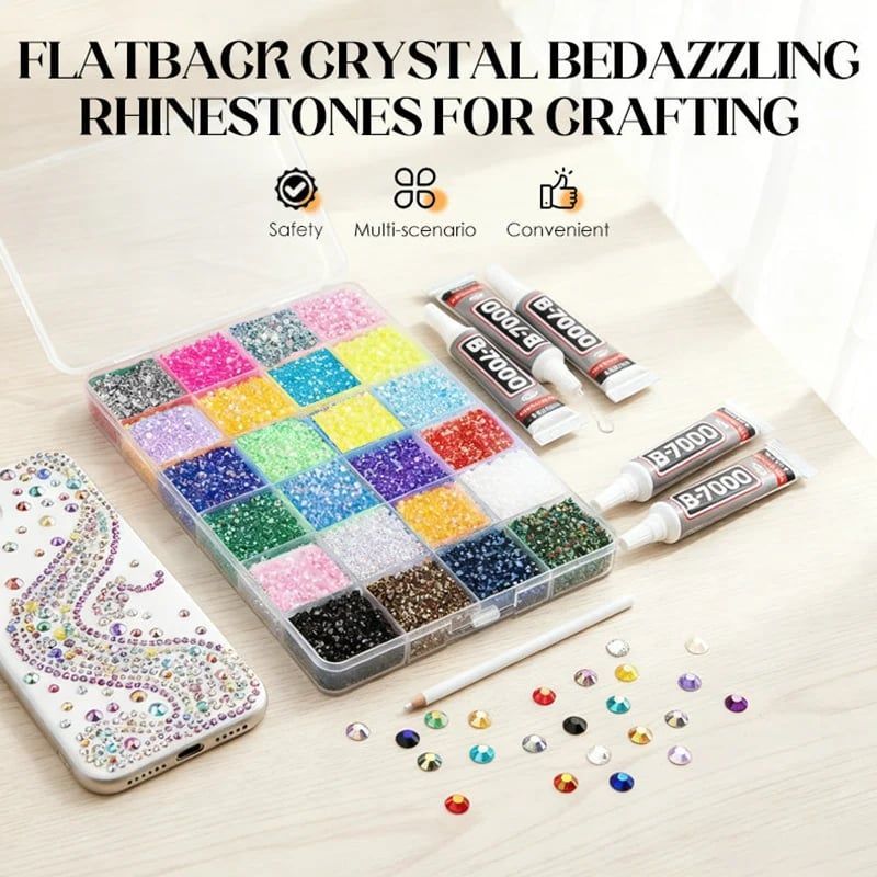 🎉 🥳2026 HOT SALE🥳💞50K+ SOLD! 💎✨ Flatback Crystal Bedazzling Rhinestones Set