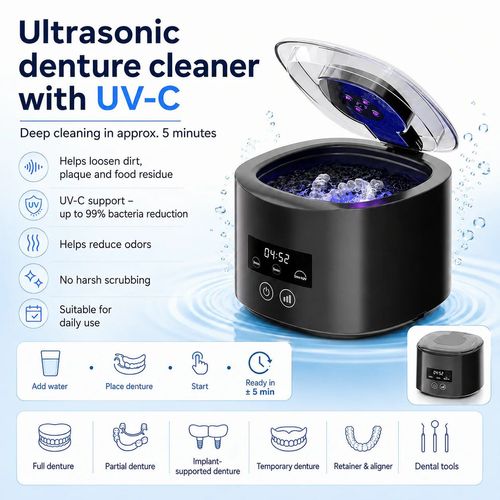 Denture Dome Ultrasonic UV-C Cleaner