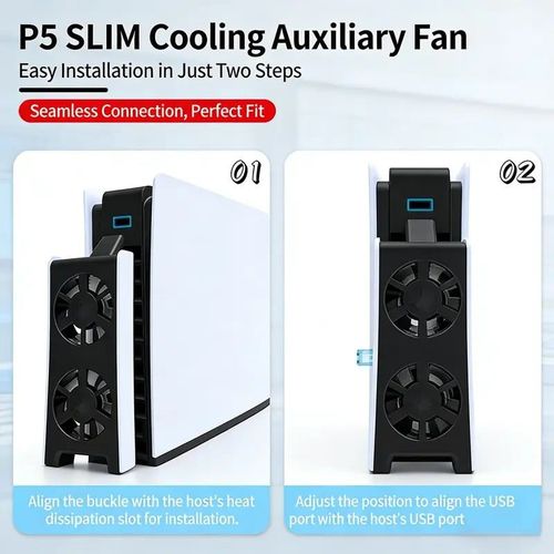 PS5 Slim Cooling Fan with LED‑Light