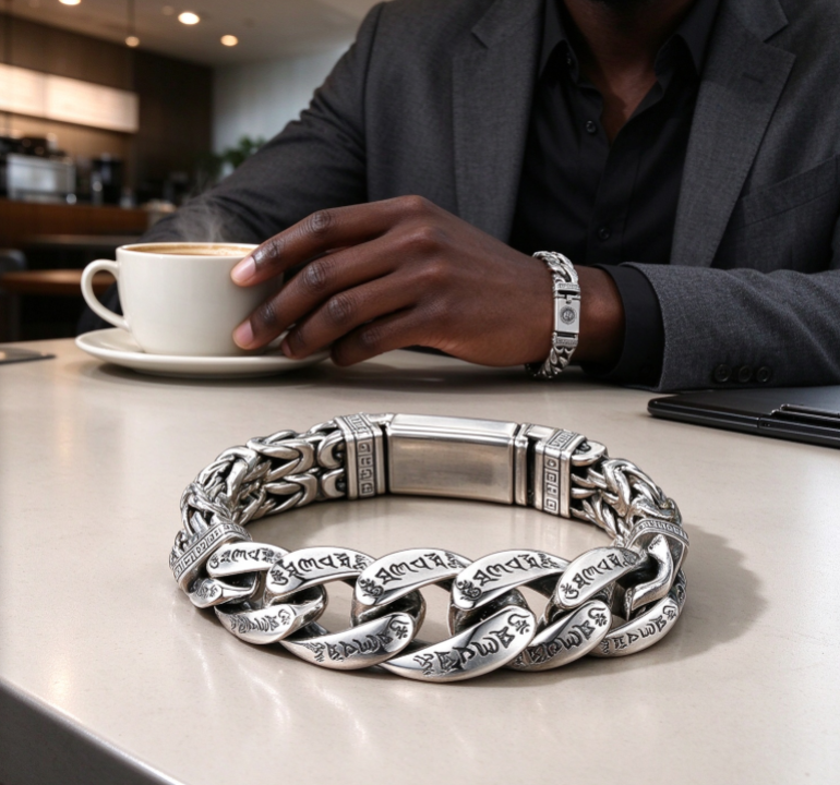 📢📢40% OFF!! ⏰  Retro Mantra Bracelet – Six Engraved Syllables & Vintage Silver Finish