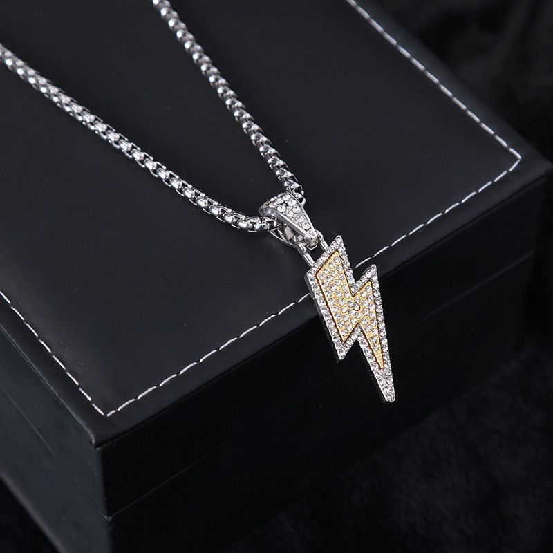 💛HOT SALE!Great gift! Hip Hop Lightning Pendant Necklace
