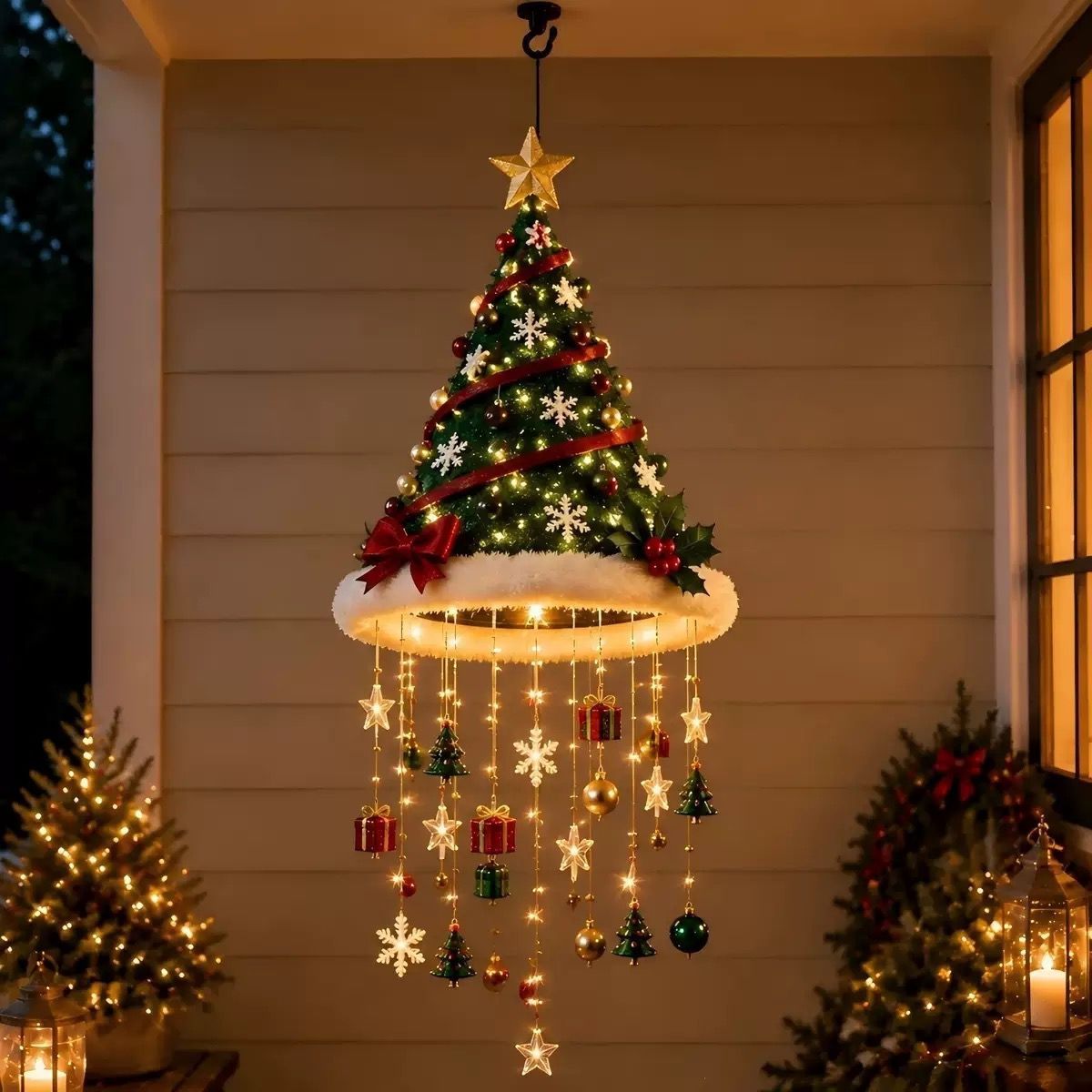 🔥HOT SALE🔥🔥HOT SALE 55% OFF🎅 Santa Hat Hanging Chandelier 🎄