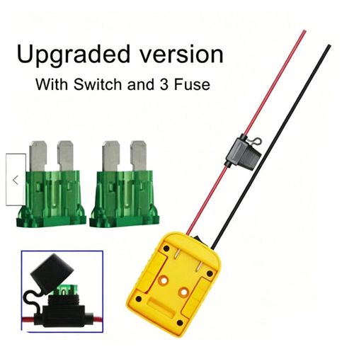 ⚡Power Wheels Adapter for DeWalt 18V&20V Battery with Switch & Fuse