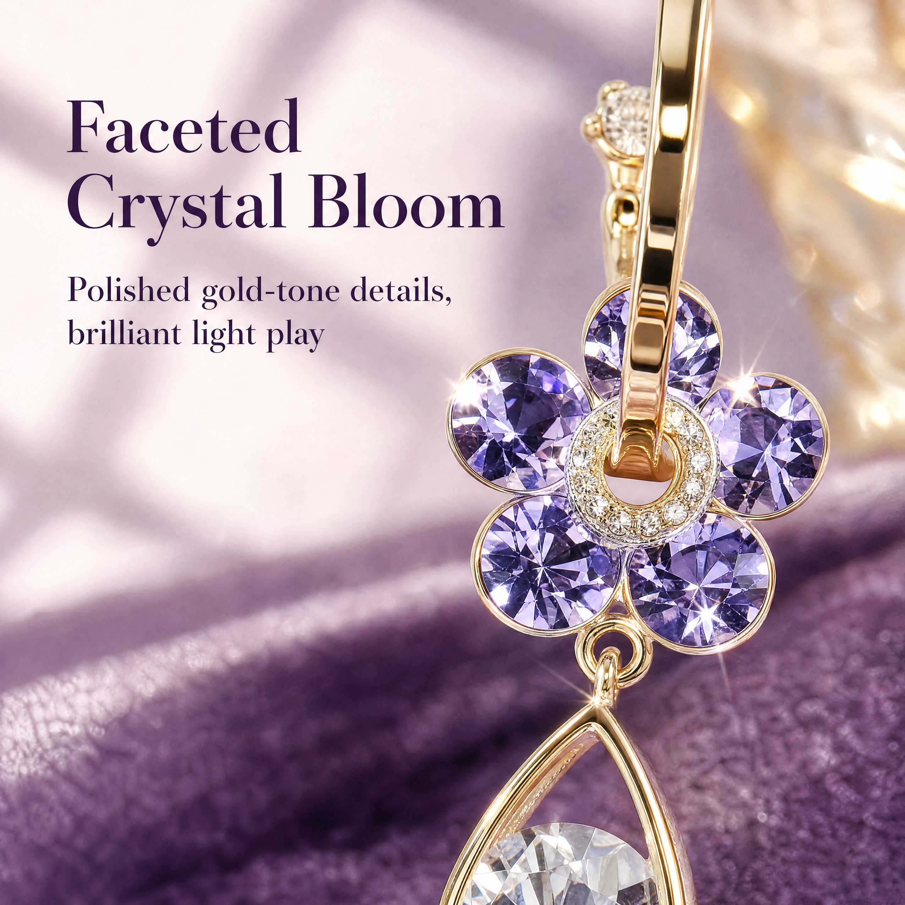 💖 Fashion Flower Crystal Earrings