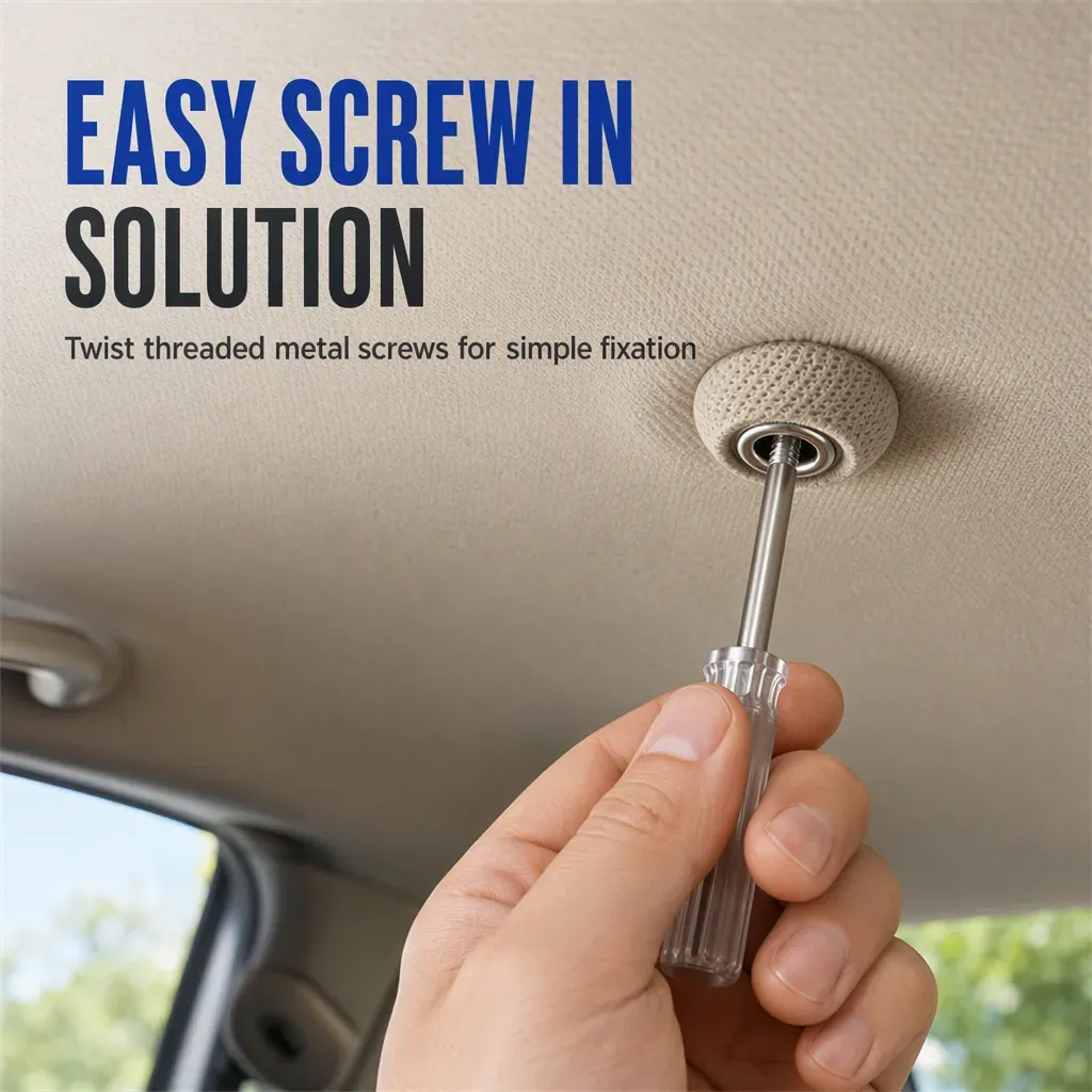 ⏳Time-Limited Special⏰Car Headliner Repair Kit for Fixing Sagging Roof Fabric Auto Interior Ceiling Snap Buttons and Re…