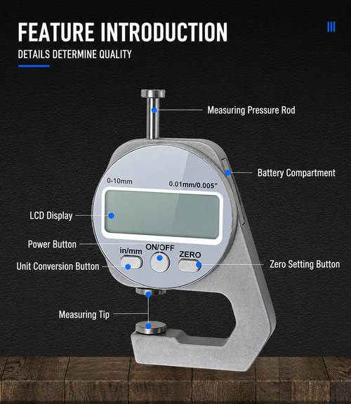 Digital Display Thickness Gauge