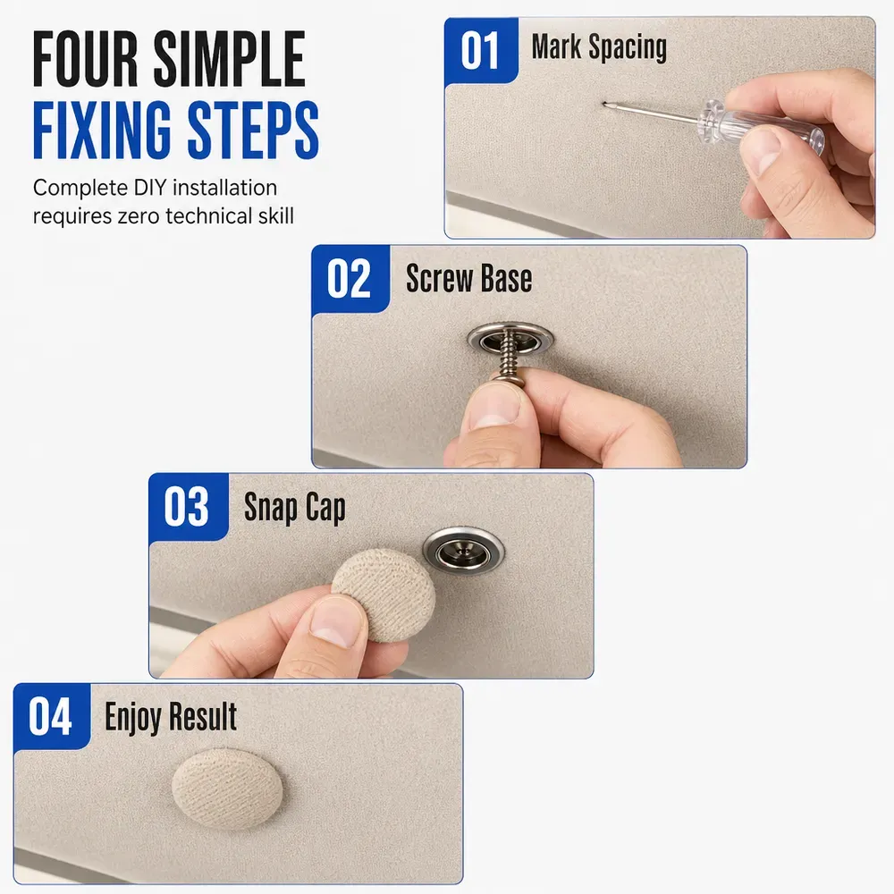 ⏳Time-Limited Special⏰Car Headliner Repair Kit for Fixing Sagging Roof Fabric Auto Interior Ceiling Snap Buttons and Re…