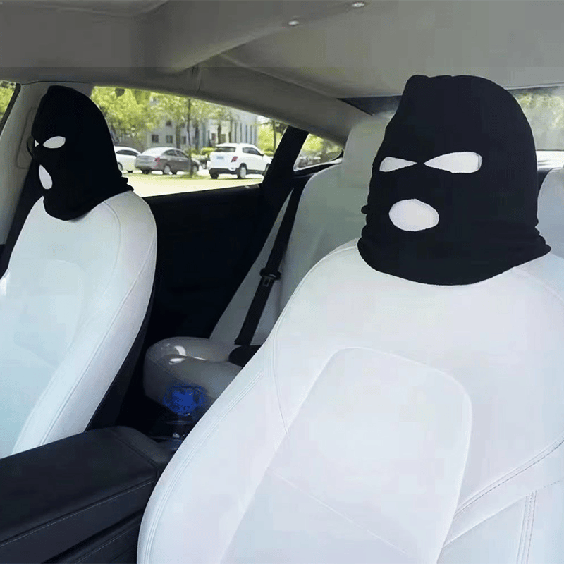 BUY 1 GET 2 !!! Funny Spoof Car Seat Headgear (Black+White)