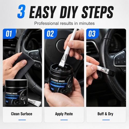 Car Steering Wheel Leather Repair Cream Black Leather
