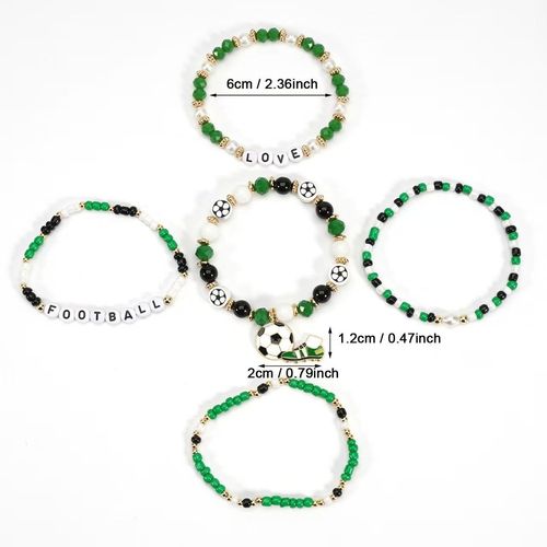 Football Beaded Bracelet