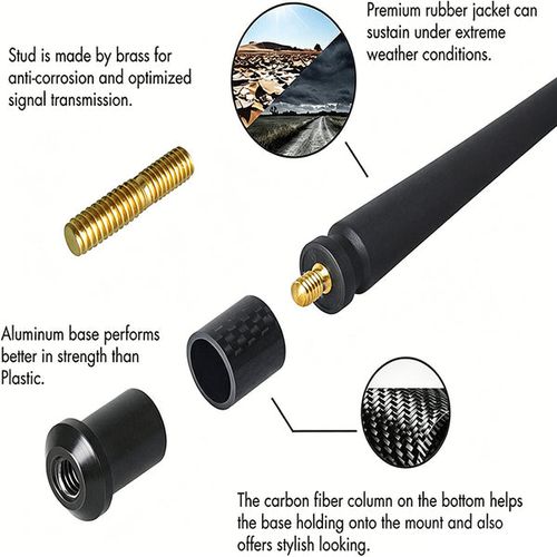 Universal M6 Thread Flexible Rubber Antenna Replacement Kit