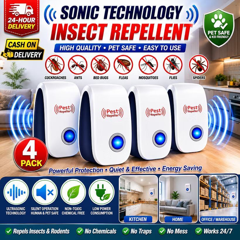 High-Tech Ultrasonic Mosquito & Rodent Repeller✨
