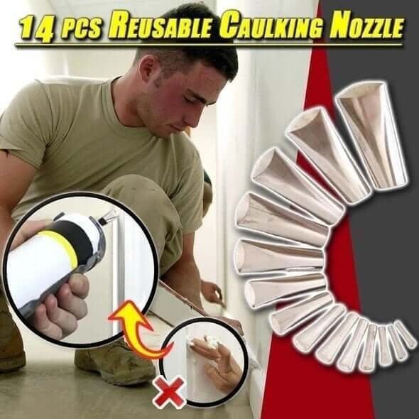 Reusable Caulking Nozzle Applicator Finishing Tool ( 1 set 14 pcs )