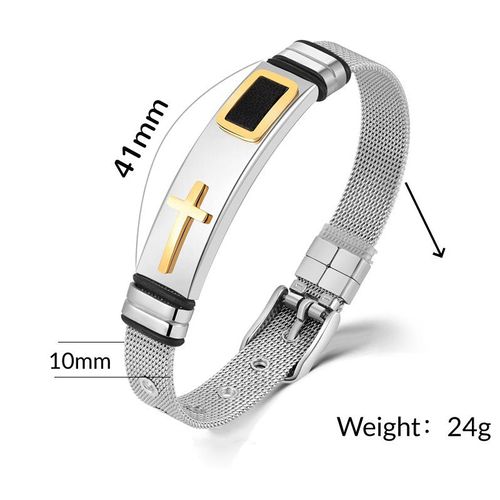 Men's Stainless Steel Cross Bracelet
