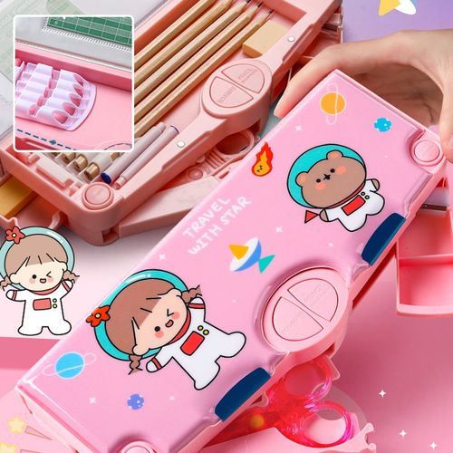 ✨Perfect gift for children !!! Multifunctional Stationery Box