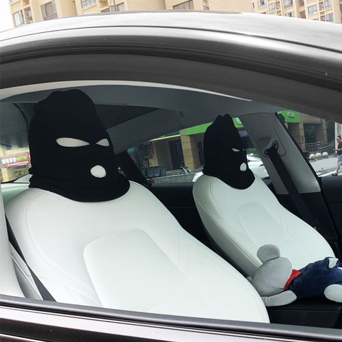 BUY 1 GET 2 !!! Funny Spoof Car Seat Headgear (Black+White)