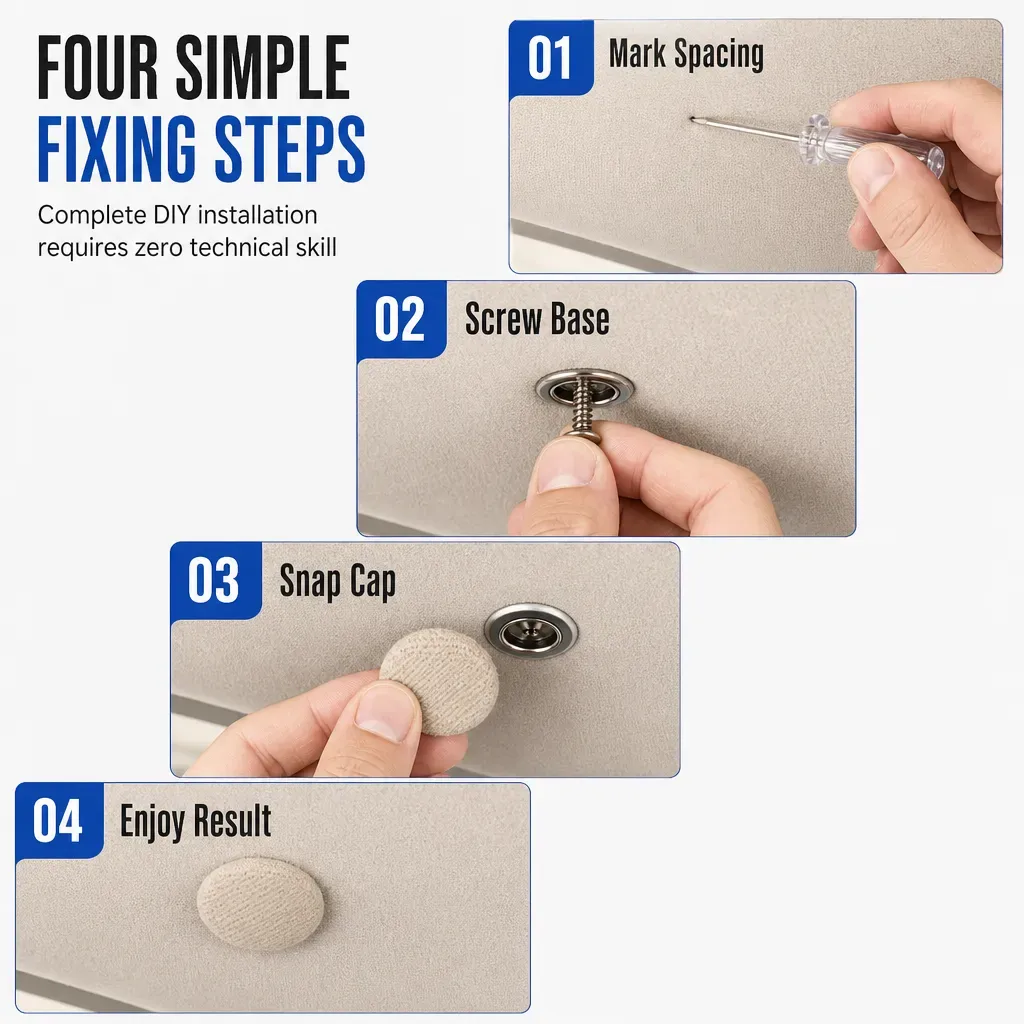 ⏳Time-Limited Special⏰Car Headliner Repair Kit for Fixing Sagging Roof Fabric Auto Interior Ceiling Snap Buttons and Re…