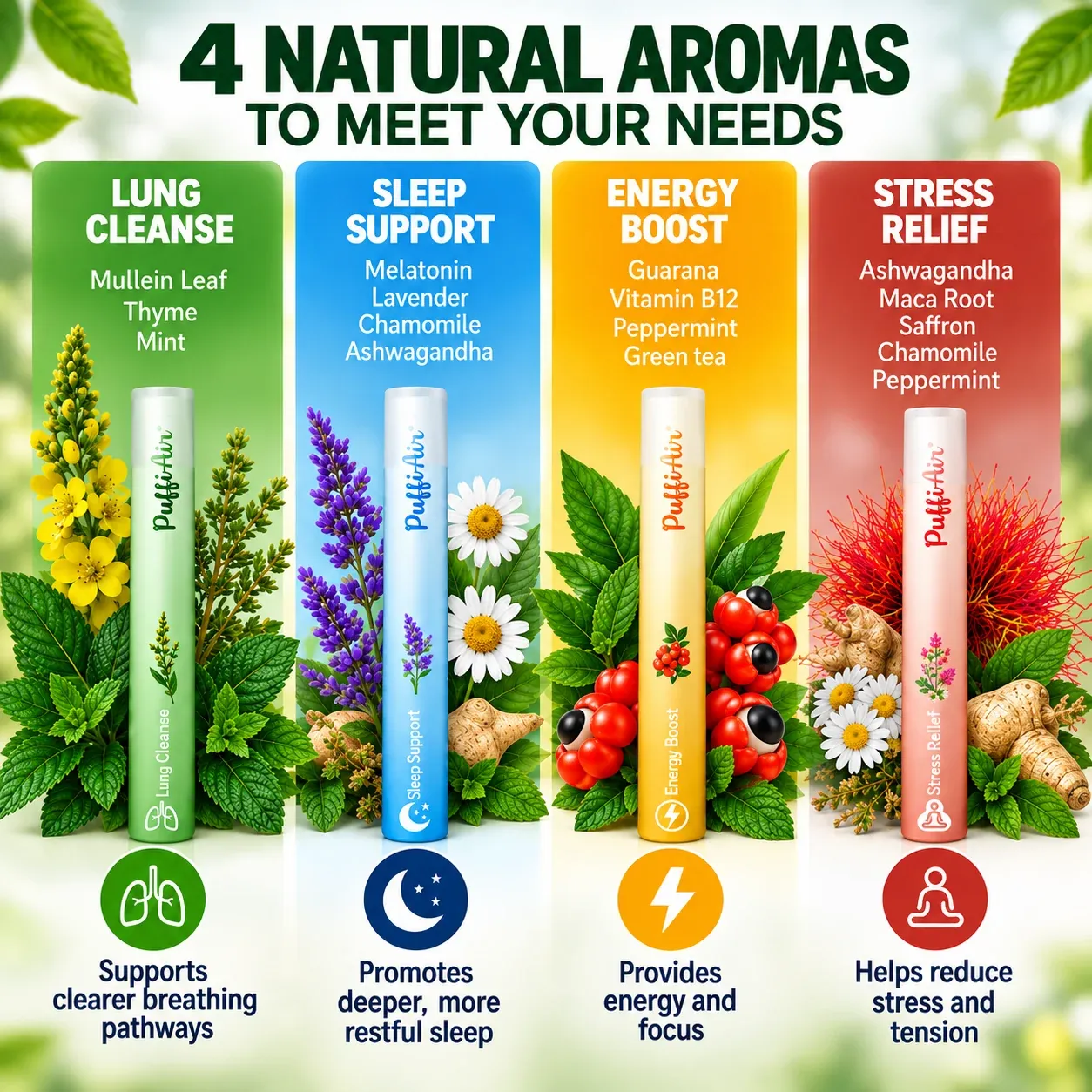 Herbal Diffuser 4 Aromas Full Set