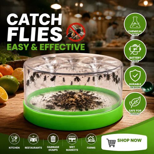 🎁💥LAST DAY SPECIAL PRICE!- 🌿Reusable Non-Electric Fly Trap—no electricity, no poison! 🏠 Safe to use in the kitchen and around children and pets.