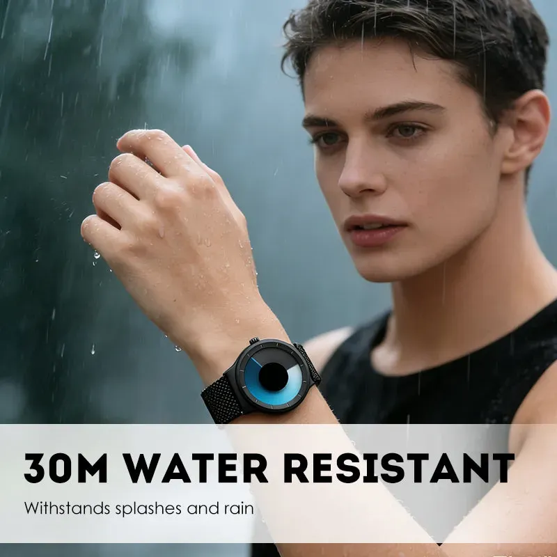⏳Begränsad tid 50 % Rabatt⏰Futuristisk minimalistisk herrklocka med kreativ roterande skivurtavla⌚