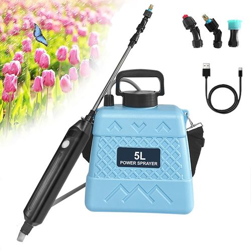 Battery-Powered 5L Adjustable Nozzle Garden Sprayer for Garden Watering Fertilizing Disinfection