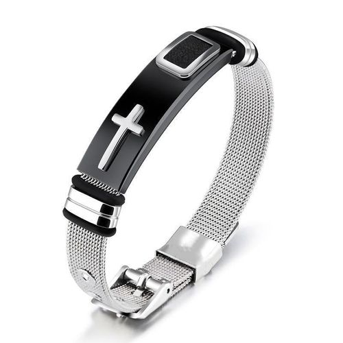 Men's Stainless Steel Cross Bracelet