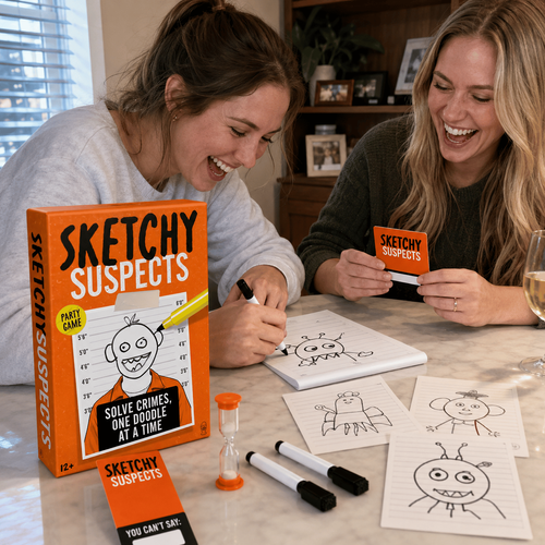 Sketchy SuspectsTM Police Sketch Party Game | Hilarious Draw
