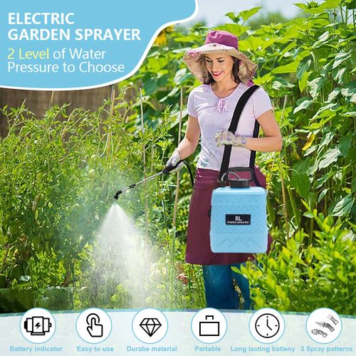 Battery-Powered 5L Adjustable Nozzle Garden Sprayer for Garden Watering Fertilizing Disinfection