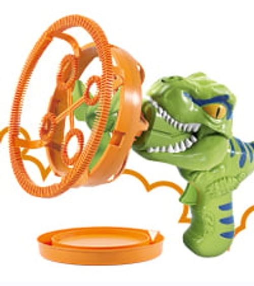 Dinosaur Bubble Machine Gun with Large Bubble Wand for Kids