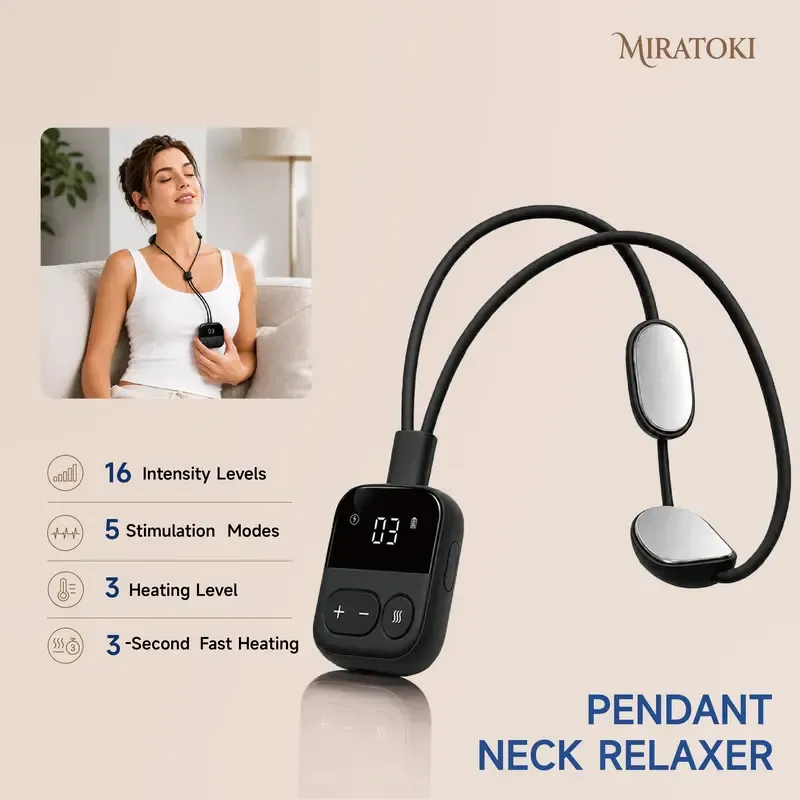 ✨ Cordless Heating Microcurrent Neck Massager, Pocket Portable Relaxer