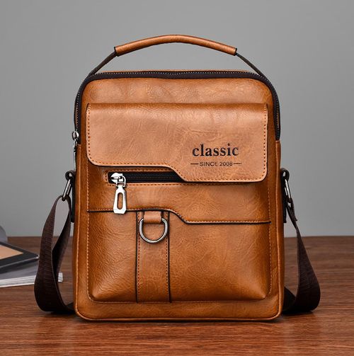 💼Men Retro PU Leather Crossbody Bag | Adjustable Strap for Work & Travel