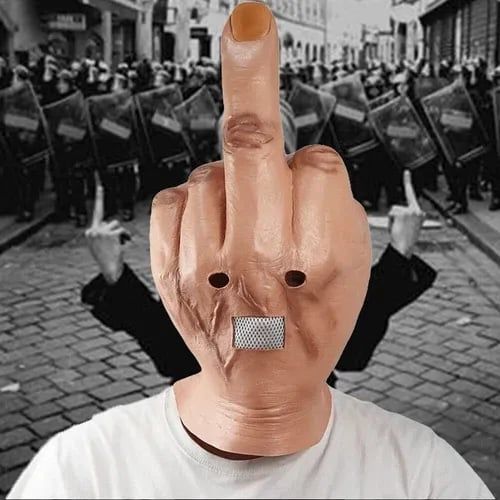 middle finger full head mask