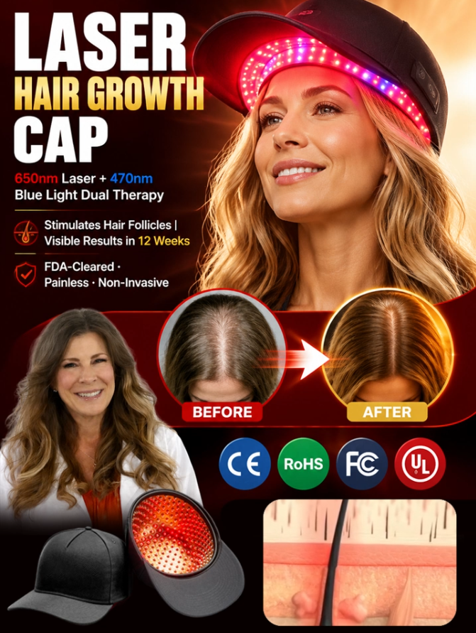 80%OFF-Hair Regrowth Cap for Moderate to Severe Hair Loss, Professional Salon Technology