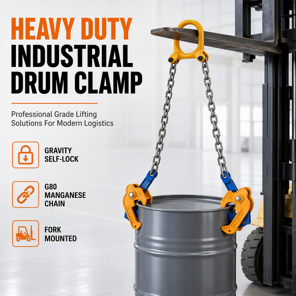 💥Hot sale !Heavy‑Duty Oil Drum Lifting Clamp | For Forklift & Crane💪