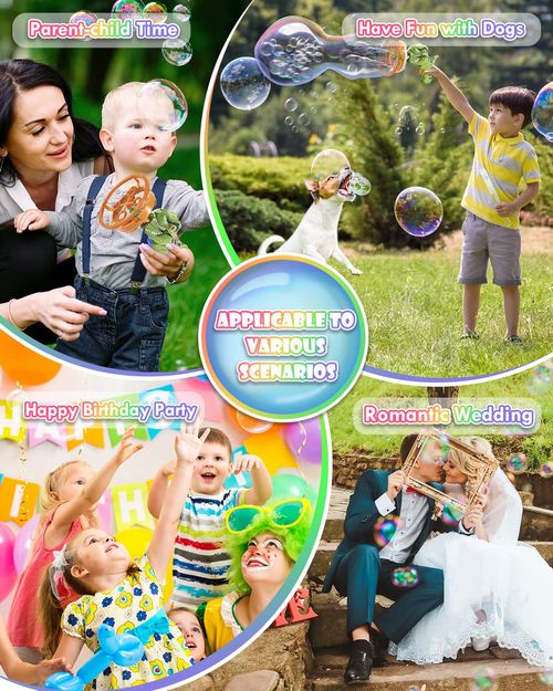 Dinosaur Bubble Machine Gun with Large Bubble Wand for Kids