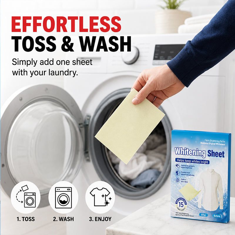 💥BIG DISCOUNT! Laundry Whitening Sheets for Yellow Removal👕
