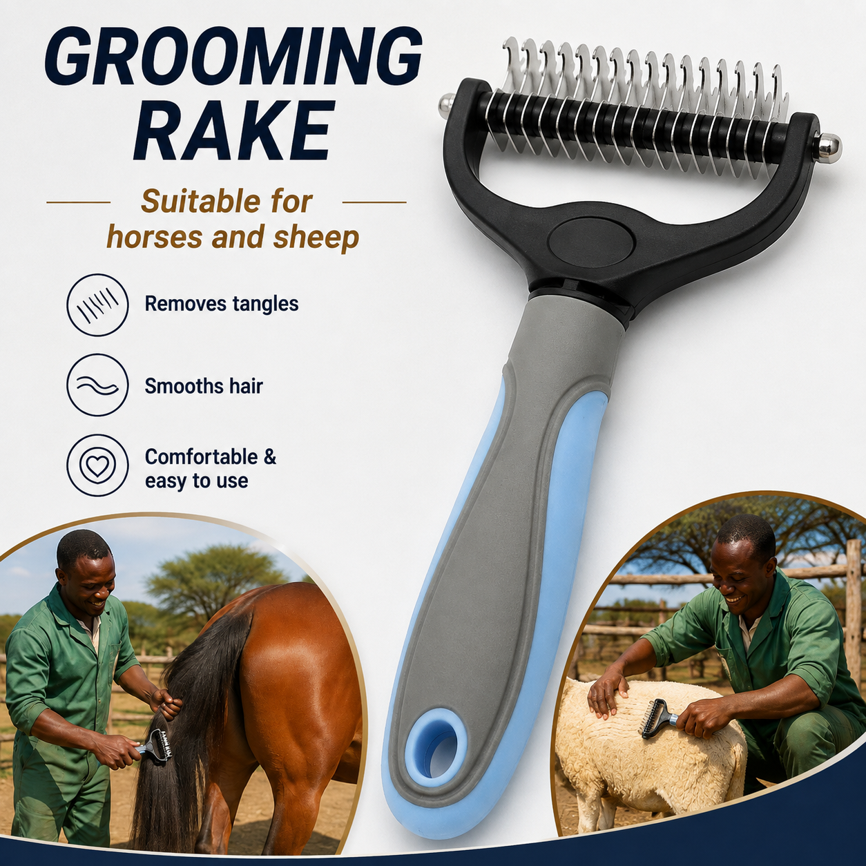 BUY 1 GET 2🔥 Sheep Wool Grooming Rake🔥‑Perfect for horses, sheep and all furry pets