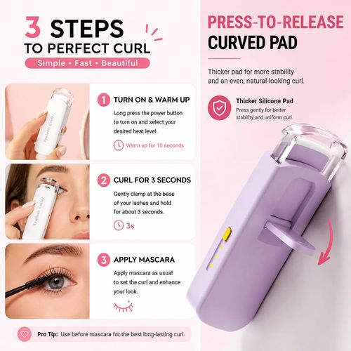 Rechargeable Electric Heated Eyelash Curler - Perfect Lash C
