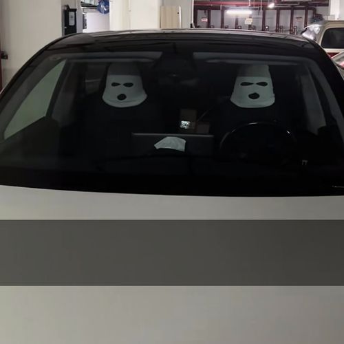 BUY 1 GET 2 !!! Funny Spoof Car Seat Headgear (Black+White)