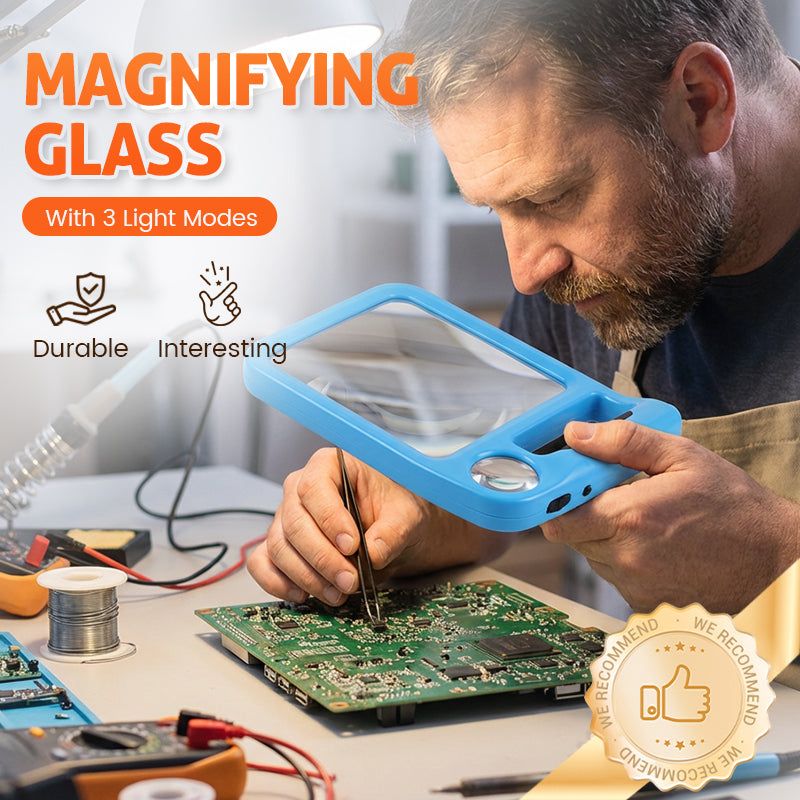 💥Special Price🤩 Rechargeable LED Magnifying Glass with 3 Light Modes👀