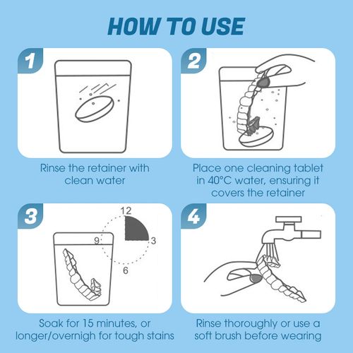 Retainer Cleaner Tablets for Odor and Stain Removal