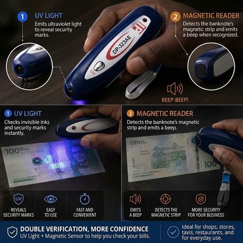 Mini Counterfeit Banknote Detector UV Magnetic Checker