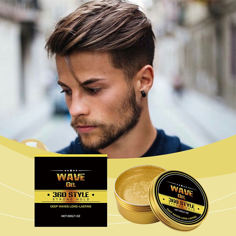 🧴 Men's Wave Styling Gel | Strong Hold, Long Lasting, Non Flaky
